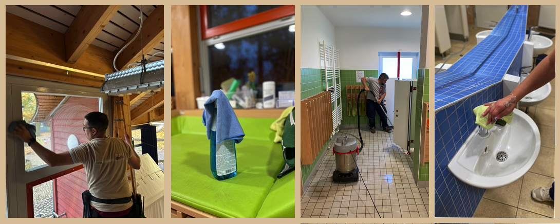 Reinigungskräfte bei der Arbeit